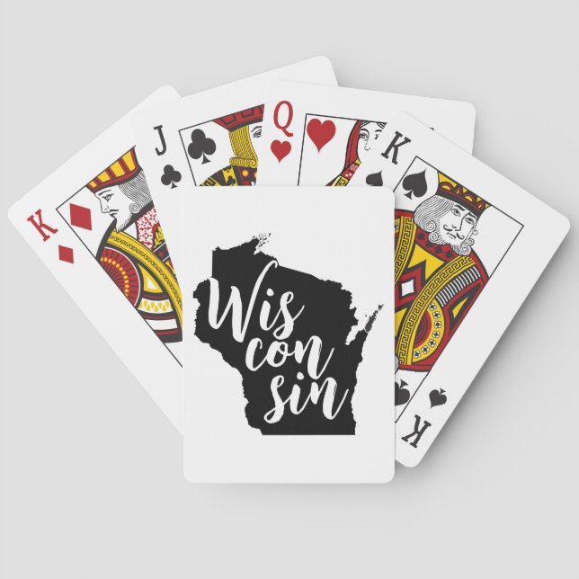 Wisconsin Playing Cards in Black and White (Back)