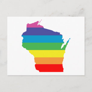 wisconsin rainbow postcard