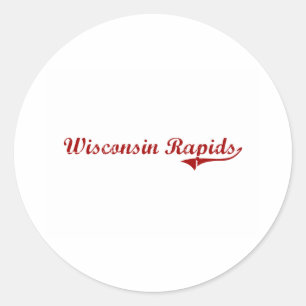 Wisconsin Rapids Wisconsin Classic Design Round Sticker