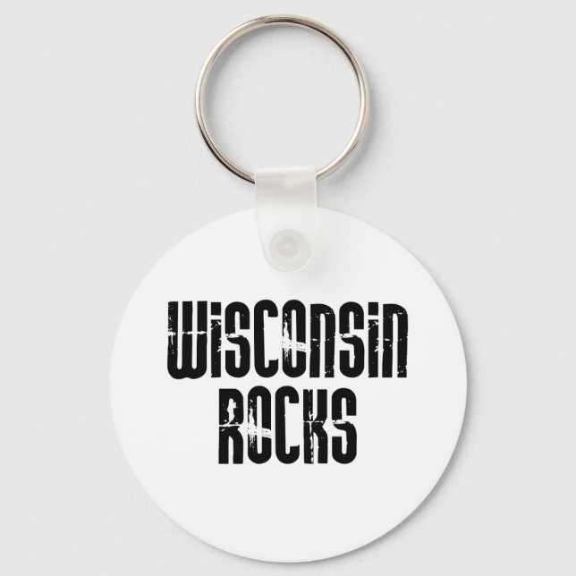 Wisconsin Rocks Keychain (Front)