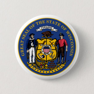 Wisconsin seal 6 cm round badge