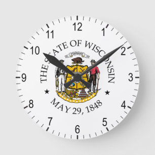 Wisconsin sign round clock