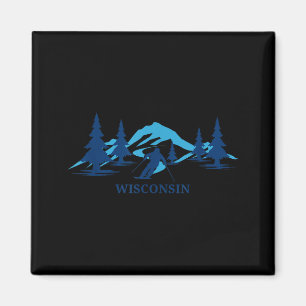 Wisconsin ski resort skiing skier magnet