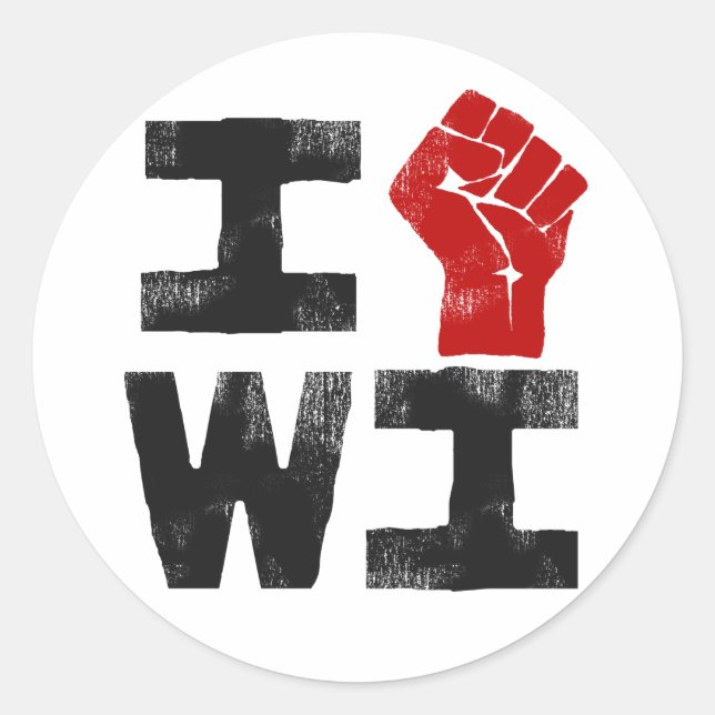 Wisconsin Solidarity Classic Round Sticker (Front)