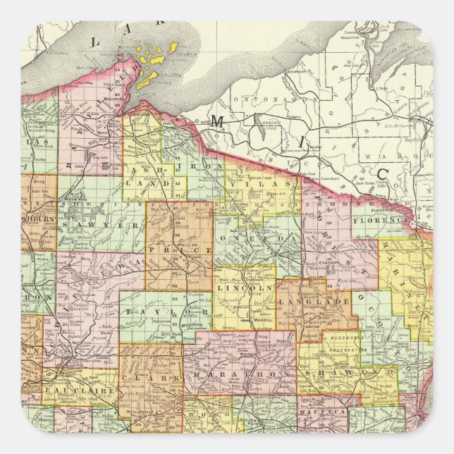 Wisconsin Square Sticker (Front)