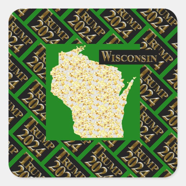 WISCONSIN  SQUARE STICKER (Front)