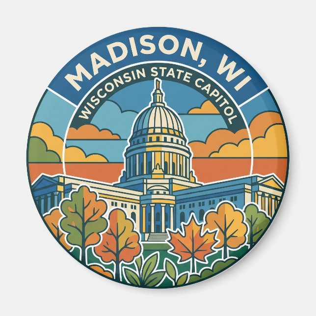 Wisconsin State Capitol USA Magnet (Front)