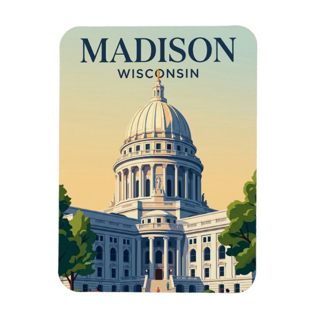 Wisconsin State Capitol Wisconsin Magnet (Vertical)