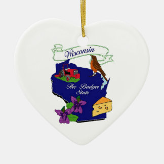 Wisconsin State Ceramic Tree Decoration