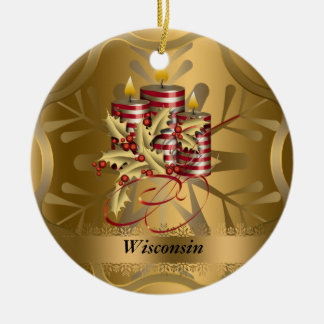 Wisconsin State Christmas Ornament