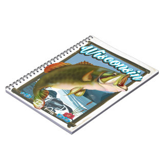 Wisconsin State fishing poster Notebook