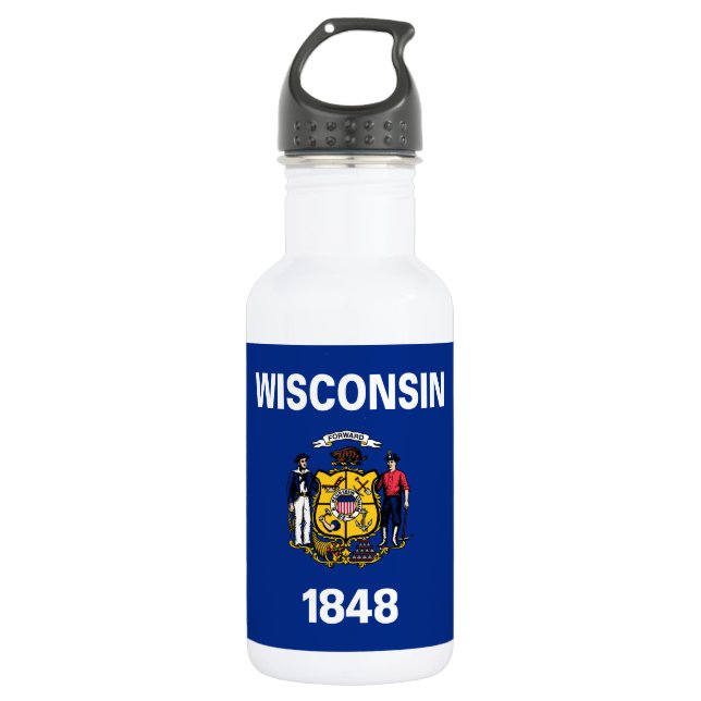 Wisconsin State Flag 532 Ml Water Bottle (Front)
