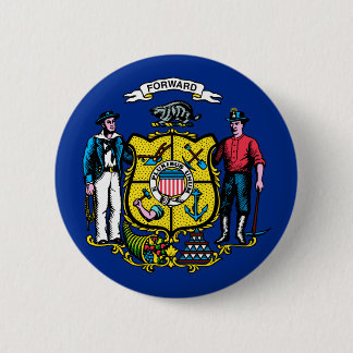 Wisconsin State Flag 6 Cm Round Badge