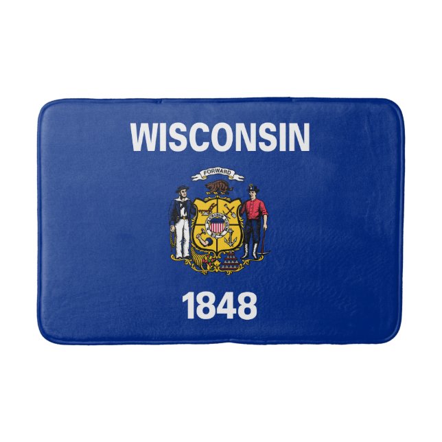 Wisconsin State Flag Bath Mat (Front)