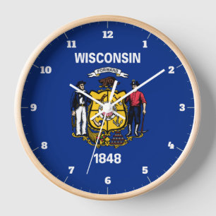 WISCONSIN STATE FLAG CLOCK