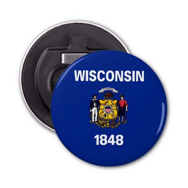 Wisconsin State Flag Design Bottle Opener (Front)