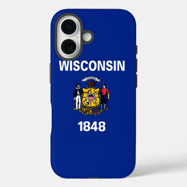 Wisconsin State Flag Design Case-Mate iPhone Case (Back)