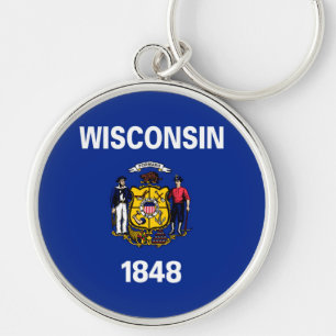 Wisconsin State Flag Design Key Ring