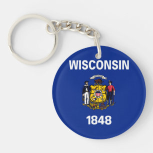 Wisconsin State Flag Design Key Ring