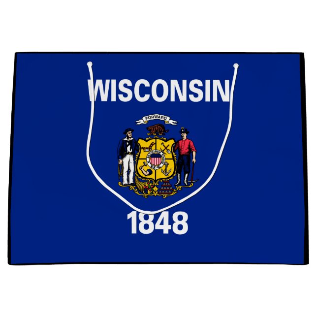 Wisconsin State Flag Design Large Gift Bag (Front)