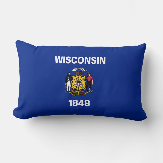 Wisconsin State Flag Design Lumbar Cushion (Front)