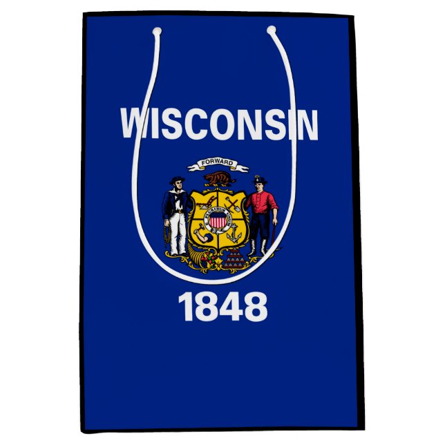 Wisconsin State Flag Design Medium Gift Bag (Front)