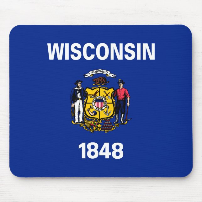 Wisconsin State Flag Design Mouse Mat (Front)