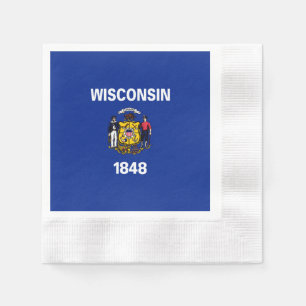 Wisconsin State Flag Design Napkin