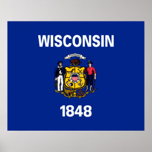 Wisconsin State Flag Design Poster