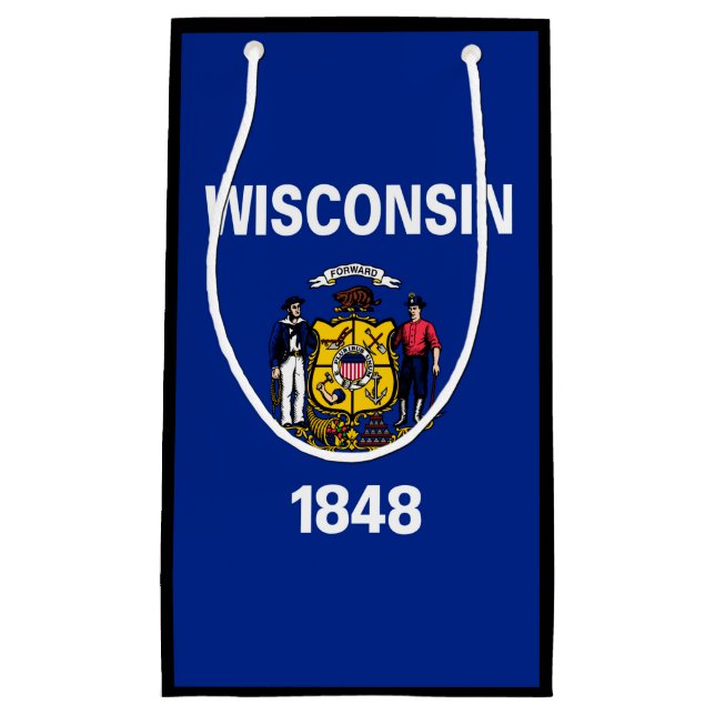 Wisconsin State Flag Design Small Gift Bag (Front)