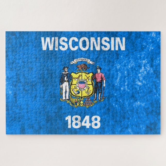 Wisconsin State Flag Jigsaw Puzzle (Horizontal)