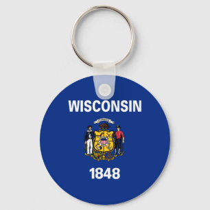 Wisconsin State Flag Key Ring