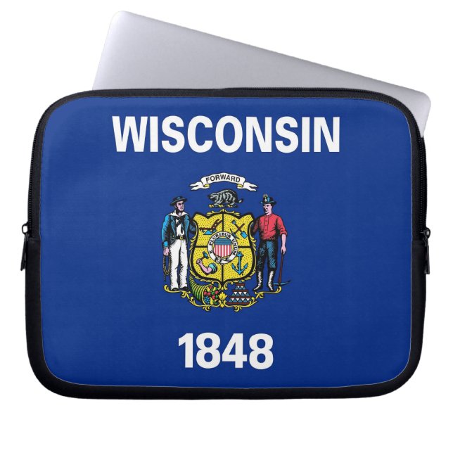 Wisconsin State Flag Laptop Sleeve (Front)