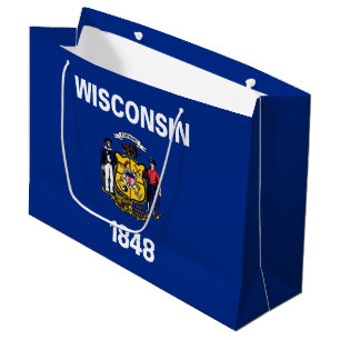Wisconsin State Flag Large Gift Bag