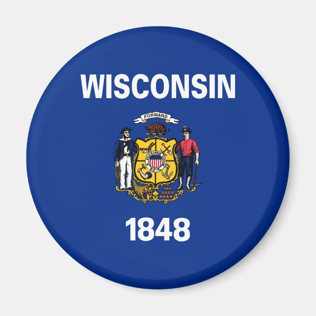Wisconsin State Flag Magnet (Front)