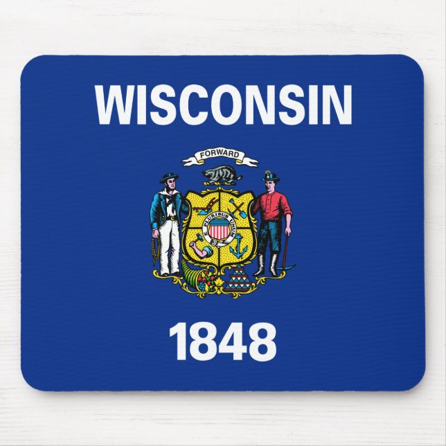 Wisconsin State Flag Mouse Mat (Front)