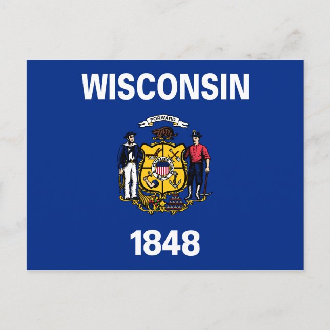 Wisconsin State Flag Postcard (Front)
