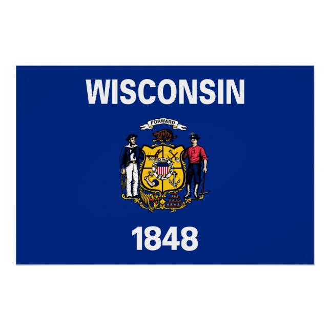 Wisconsin State Flag Poster (Front)