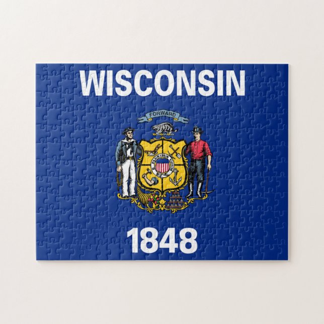 Wisconsin State Flag Puzzle (Horizontal)