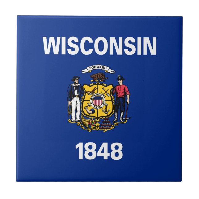 Wisconsin State Flag Tile (Front)