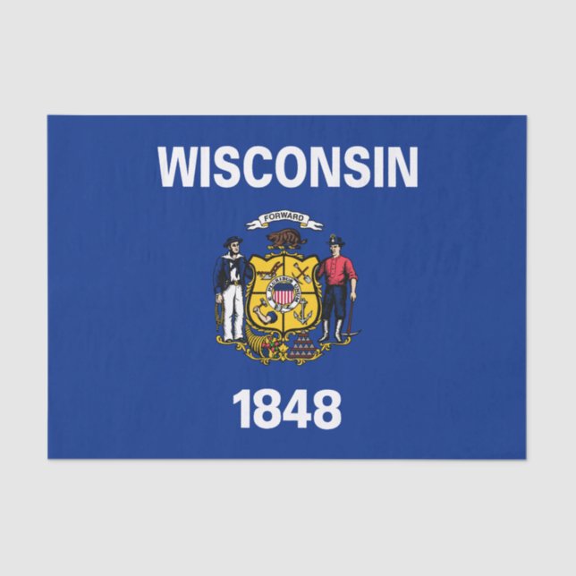 Wisconsin State Flag Tissue Paper (Front)