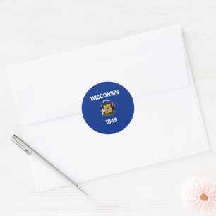 Wisconsin State Flag USA Classic Round Sticker
