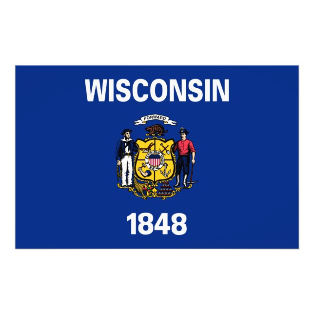 Wisconsin State Flag USA Photo Print (Front)