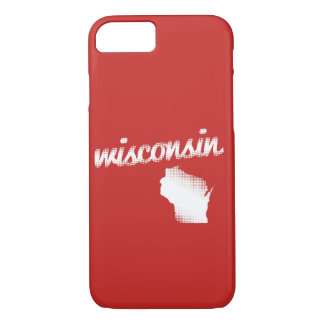 Wisconsin State in White iPhone 8/7 Case