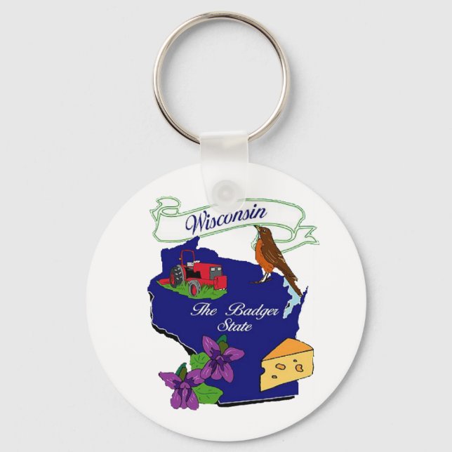 Wisconsin State Key Ring (Front)
