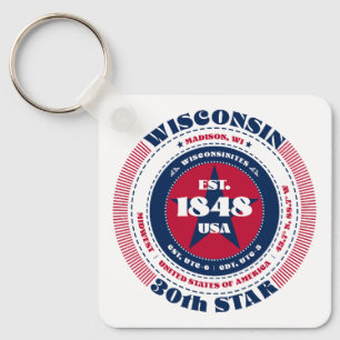 Wisconsin State Keychain
