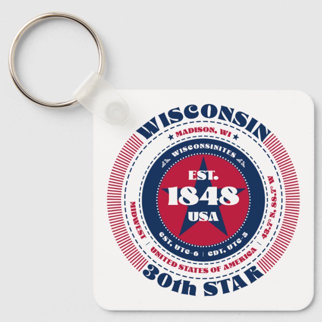 Wisconsin State Keychain (Front)