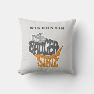 Wisconsin State Nickname Word Art Cushion