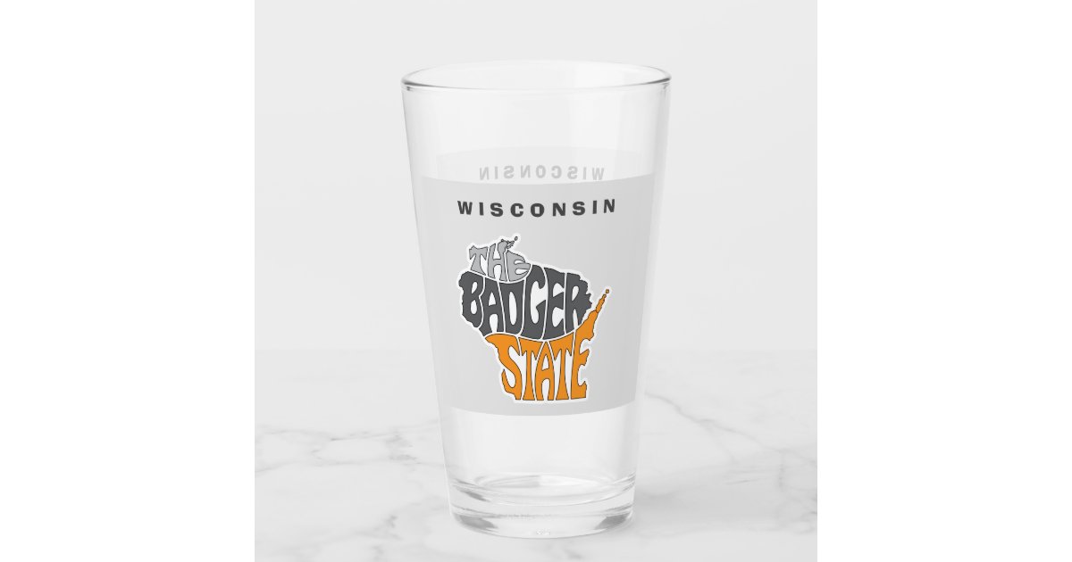 Wisconsin State Nickname Word Art Glass | Zazzle
