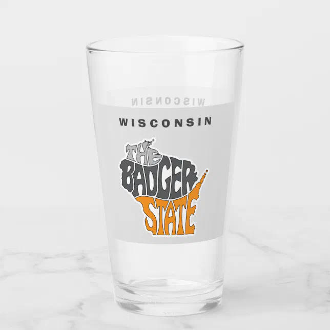 Wisconsin State Nickname Word Art Glass | Zazzle